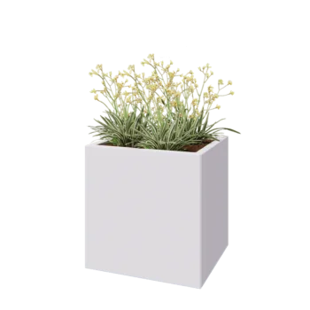 Teräksinen istutuslaatikko - Suorakaiteen muotoiset - 60 x 50 x 60 cm - RAL9010 matta (valkoinen) - Ilman pohjalevyä