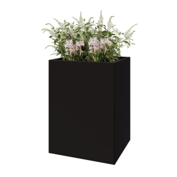 Teräksinen istutuslaatikko - Suorakaiteen muotoiset - 60 x 50 x 80 cm - RAL9005 matta (musta) - Pohjalevyllä