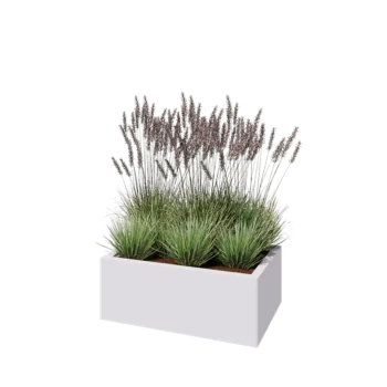 Teräksinen istutuslaatikko - Suorakaiteen muotoiset - 80 x 50 x 30 cm - RAL9010 matta (valkoinen) - Ilman pohjalevyä