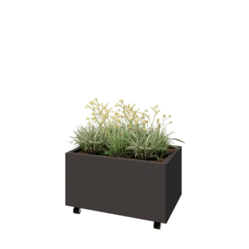 Teräksinen istutuslaatikko - Suorakaiteen muotoiset - 80 x 50 x 40 cm - Muu RAL-väri - Pohjalevyllä - Pyörillä