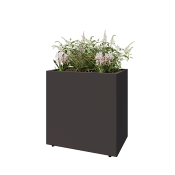 Teräksinen istutuslaatikko - Suorakaiteen muotoiset - 80 x 50 x 80 cm - RAL7016 matta (antrasiitinharmaa) - Pohjalevyllä - Jaloilla