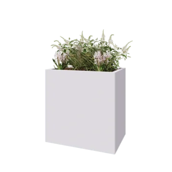 Teräksinen istutuslaatikko - Suorakaiteen muotoiset - 80 x 50 x 80 cm - RAL9010 matta (valkoinen) - Ilman pohjalevyä