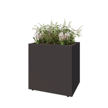 Teräksinen istutuslaatikko - Suorakaiteen muotoiset - 80 x 60 x 80 cm - RAL7016 matta (antrasiitinharmaa) - Pohjalevyllä - Jaloilla