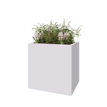 Teräksinen istutuslaatikko - Suorakaiteen muotoiset - 80 x 60 x 80 cm - RAL9010 matta (valkoinen) - Ilman pohjalevyä