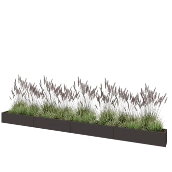 Teräksinen istutuslaatikko XXL - Suorakaiteen muotoiset - 480 x 30 x 30 cm - RAL7016 matta (antrasiitinharmaa) - Ilman pohjalevyä
