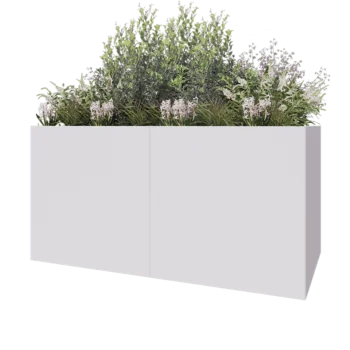 Teräksinen istutuslaatikko XXL - Suorakaiteen muotoiset - 200 x 100 x 100 cm - RAL9010 matta (valkoinen) - Ilman pohjalevyä
