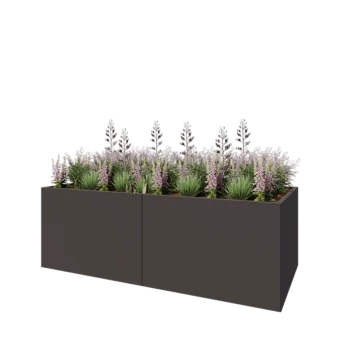 Teräksinen istutuslaatikko XXL - Suorakaiteen muotoiset - 240 x 100 x 80 cm - RAL7016 matta (antrasiitinharmaa) - Pohjalevyllä