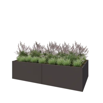 Teräksinen istutuslaatikko XXL - Suorakaiteen muotoiset - 240 x 120 x 60 cm - RAL7016 matta (antrasiitinharmaa) - Pohjalevyllä