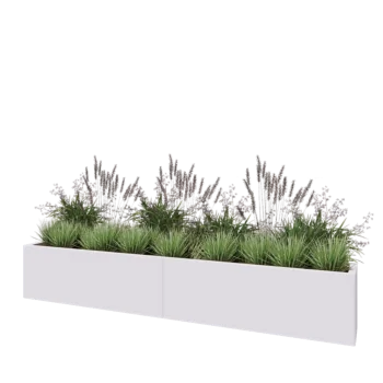 Teräksinen istutuslaatikko XXL - Suorakaiteen muotoiset - 240 x 30 x 40 cm - RAL9010 matta (valkoinen) - Ilman pohjalevyä