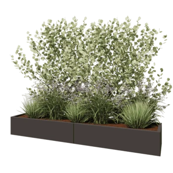 Teräksinen istutuslaatikko XXL - Suorakaiteen muotoiset - 240 x 50 x 30 cm - RAL7016 matta (antrasiitinharmaa) - Ilman pohjalevyä