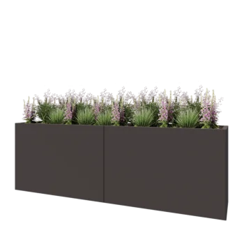 Teräksinen istutuslaatikko XXL - Suorakaiteen muotoiset - 240 x 50 x 80 cm - RAL7016 matta (antrasiitinharmaa) - Ilman pohjalevyä