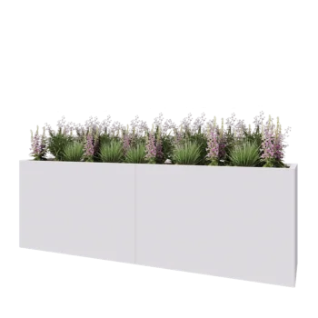 Teräksinen istutuslaatikko XXL - Suorakaiteen muotoiset - 240 x 50 x 80 cm - RAL9010 matta (valkoinen) - Ilman pohjalevyä