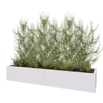Teräksinen istutuslaatikko XXL - Suorakaiteen muotoiset - 240 x 60 x 40 cm - RAL9010 matta (valkoinen) - Pohjalevyllä
