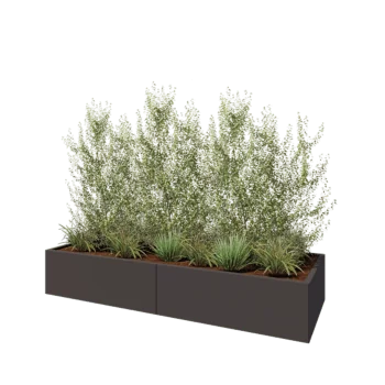Teräksinen istutuslaatikko XXL - Suorakaiteen muotoiset - 240 x 80 x 40 cm - RAL7016 matta (antrasiitinharmaa) - Ilman pohjalevyä