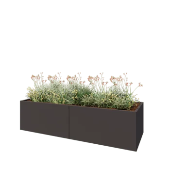 Teräksinen istutuslaatikko XXL - Suorakaiteen muotoiset - 240 x 80 x 60 cm - RAL7016 matta (antrasiitinharmaa) - Pohjalevyllä