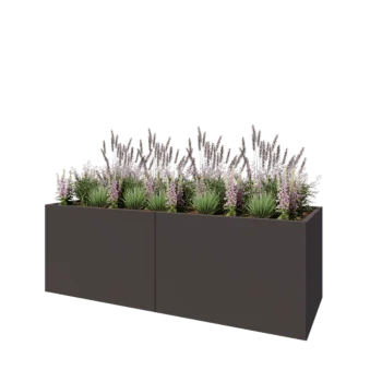 Teräksinen istutuslaatikko XXL - Suorakaiteen muotoiset - 240 x 80 x 80 cm - RAL7016 matta (antrasiitinharmaa) - Pohjalevyllä