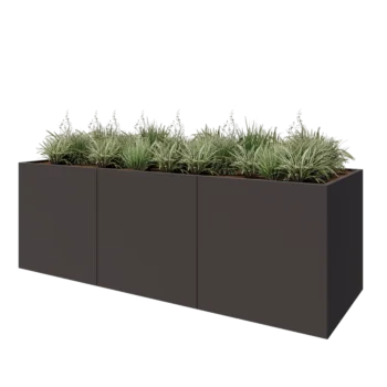 Teräksinen istutuslaatikko XXL - Suorakaiteen muotoiset - 300 x 100 x 100 cm - RAL7016 matta (antrasiitinharmaa) - Pohjalevyllä
