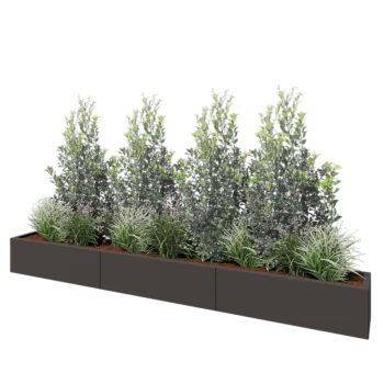 Teräksinen istutuslaatikko XXL - Suorakaiteen muotoiset - 300 x 30 x 30 cm - Muu RAL-väri - Pohjalevyllä