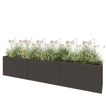 Teräksinen istutuslaatikko XXL - Suorakaiteen muotoiset - 300 x 50 x 60 cm - Muu RAL-väri - Pohjalevyllä