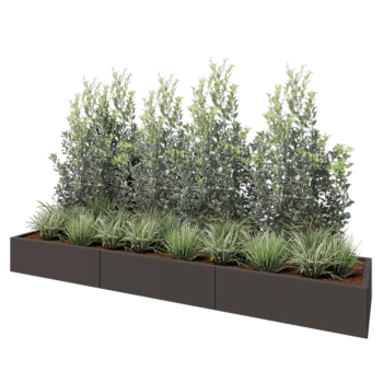 Teräksinen istutuslaatikko XXL - Suorakaiteen muotoiset - 300 x 60 x 30 cm - RAL7016 matta (antrasiitinharmaa) - Ilman pohjalevyä