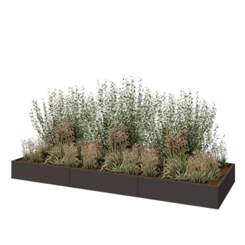 Teräksinen istutuslaatikko XXL - Suorakaiteen muotoiset - 360 x 120 x 30 cm - Muu RAL-väri - Ilman pohjalevyä