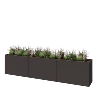 Teräksinen istutuslaatikko XXL - Suorakaiteen muotoiset - 360 x 50 x 80 cm - Muu RAL-väri - Pohjalevyllä