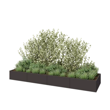 Teräksinen istutuslaatikko XXL - Suorakaiteen muotoiset - 400 x 100 x 40 cm - Muu RAL-väri - Pohjalevyllä