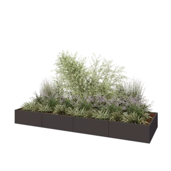 Teräksinen istutuslaatikko XXL - Suorakaiteen muotoiset - 400 x 120 x 40 cm - Muu RAL-väri - Ilman pohjalevyä