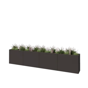 Teräksinen istutuslaatikko XXL - Suorakaiteen muotoiset - 400 x 40 x 80 cm - RAL7016 matta (antrasiitinharmaa) - Ilman pohjalevyä