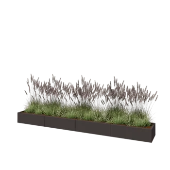 Teräksinen istutuslaatikko XXL - Suorakaiteen muotoiset - 400 x 50 x 30 cm - Muu RAL-väri - Pohjalevyllä