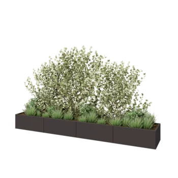 Teräksinen istutuslaatikko XXL - Suorakaiteen muotoiset - 400 x 60 x 40 cm - Muu RAL-väri - Pohjalevyllä