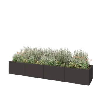 Teräksinen istutuslaatikko XXL - Suorakaiteen muotoiset - 400 x 80 x 60 cm - Muu RAL-väri - Ilman pohjalevyä
