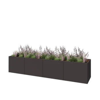 Teräksinen istutuslaatikko XXL - Suorakaiteen muotoiset - 400 x 80 x 80 cm - RAL7016 matta (antrasiitinharmaa) - Ilman pohjalevyä