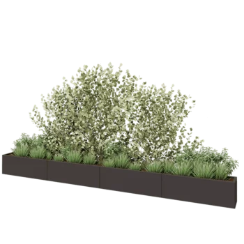 Teräksinen istutuslaatikko XXL - Suorakaiteen muotoiset - 480 x 30 x 40 cm - Muu RAL-väri - Ilman pohjalevyä