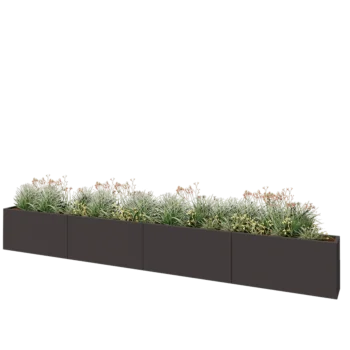 Teräksinen istutuslaatikko XXL - Suorakaiteen muotoiset - 480 x 30 x 60 cm - Muu RAL-väri - Ilman pohjalevyä