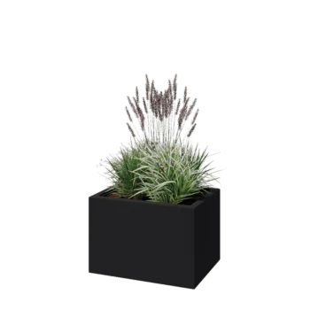 Lasikuituruukku - Suorakulmio - 60 x 40 x 40 cm - RAL7021 matta (musta harmaa) - Pohjallinen