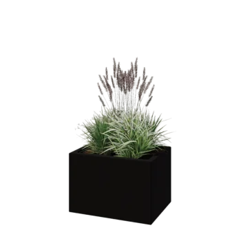 Lasikuituruukku - Suorakulmio - 60 x 40 x 40 cm - RAL9005 matta (musta) - Pohjallinen