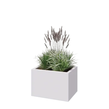 Lasikuituruukku - Suorakulmio - 60 x 40 x 40 cm - RAL9010 matta (valkoinen) - Pohjallinen