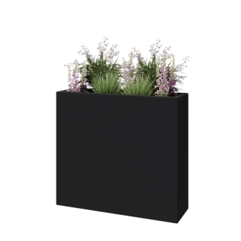 Lasikuituruukku - Suorakulmio - 90 x 25 x 80 cm - RAL7021 matta (musta harmaa) - Pohjallinen