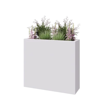 Lasikuituruukku - Suorakulmio - 90 x 25 x 80 cm - RAL9010 matta (valkoinen) - Pohjallinen