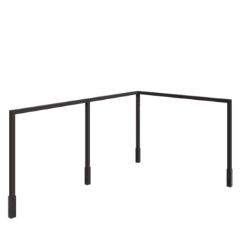 Teräksinen pergola - Kulma - 600 x 412 x 230 cm - RAL7016 matta (antrasiitinharmaa) - Betonijalalla