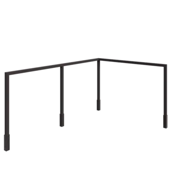 Teräksinen pergola - Kulma - 600 x 412 x 230 cm - Muu RAL-väri - Betonijalalla