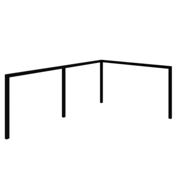 Teräksinen pergola - Kulma - 600 x 412 x 230 cm - RAL9005 matta (musta) - Ilman betonijalkaa