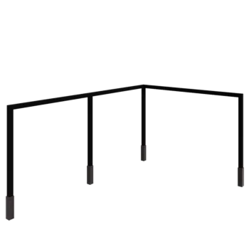Teräksinen pergola - Kulma - 600 x 412 x 230 cm - RAL9005 matta (musta) - Betonijalalla