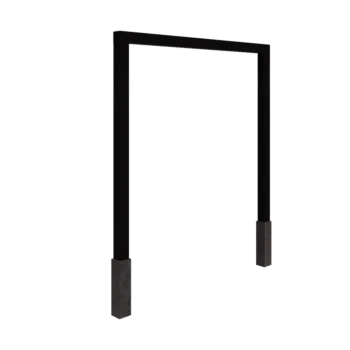 Teräksinen pergola - Suora - 250 x 230 cm - RAL9005 matta (musta) - Betonijalalla