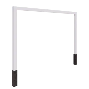 Teräksinen pergola - Suora - 400 x 230 cm - RAL9010 matta (valkoinen) - Betonijalalla