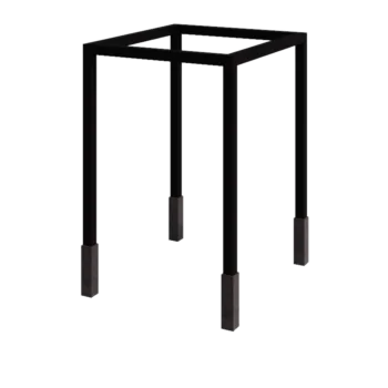 Teräksinen pergola - Neliönmuotoiset - 224 x 200 x 230 cm - RAL9005 matta (musta) - Betonijalalla