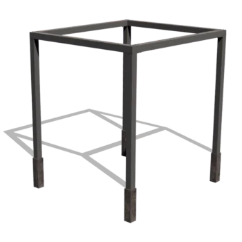 Teräksinen pergola - Neliönmuotoiset - 274 x 250 x 230 cm - RAL9005 matta (musta) - Ilman betonijalkaa