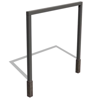 Teräksinen pergola - Suora - 300 x 230 cm - RAL9005 matta (musta) - Ilman betonijalkaa