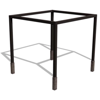 Teräksinen pergola - Neliönmuotoiset - 324 x 300 x 230 cm - RAL9005 matta (musta) - Betonijalalla